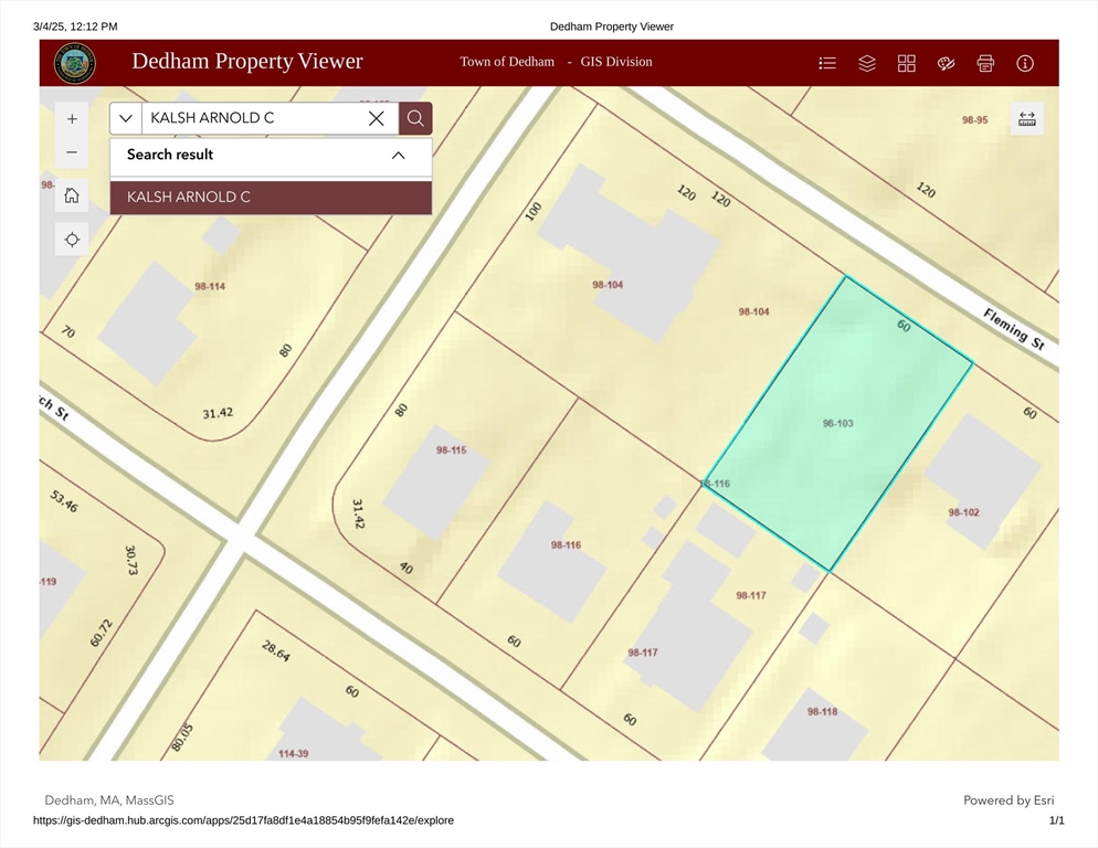 38 Fleming St, Dedham, Massachusetts, ,Land,For Sale,Fleming St,73431909
