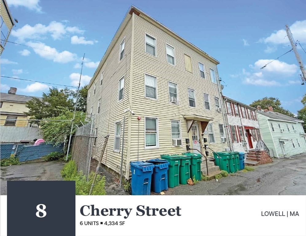 8 Cherry St, Lowell, Massachusetts, 12 Bedrooms Bedrooms, 24 Rooms Rooms,6 BathroomsBathrooms,Residential Income,For Sale,Cherry St,73444131