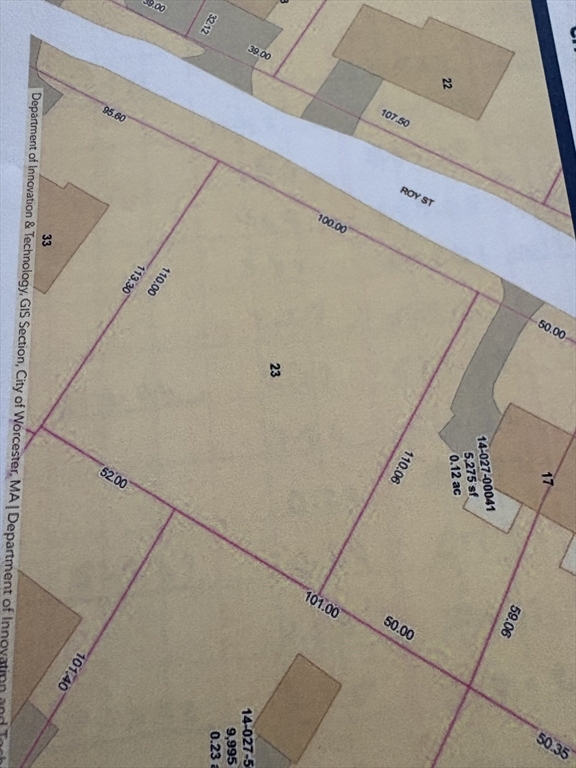 23 Roy St, Worcester, Massachusetts, ,Land,For Sale,Roy St,73452712