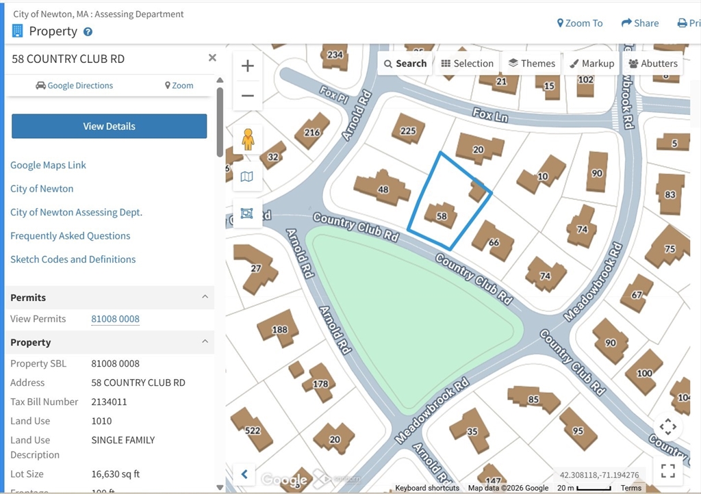 58 Country Club Rd, Newton, Massachusetts, ,Land,For Sale,Country Club Rd,73471219