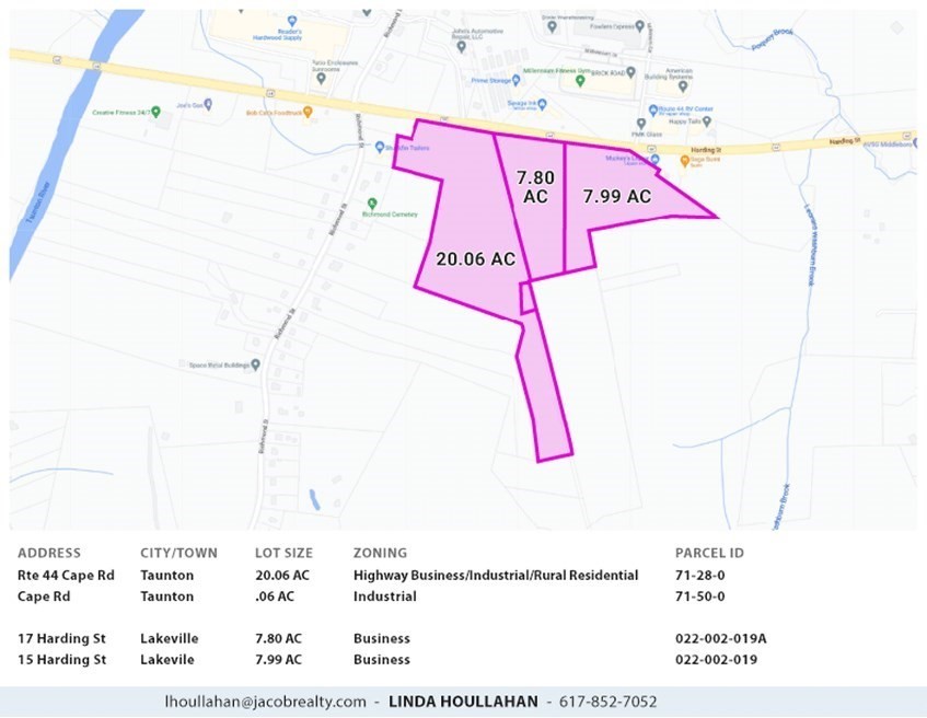 5 Parcels Cape Highway/ Route 44, Taunton, Massachusetts, ,Land,For Sale,Cape Highway/ Route 44,73474823