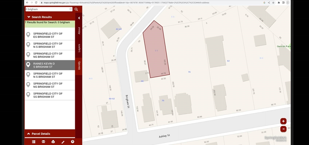 S/S aka 0 Brigham, Springfield, Massachusetts, ,Land,For Sale,Brigham,73533264