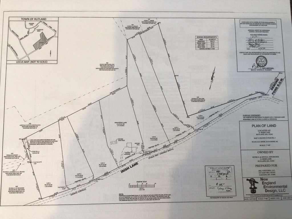 Lot 1 Irish Lane, Rutland, Massachusetts, ,Land,For Sale,Irish Lane,73329976